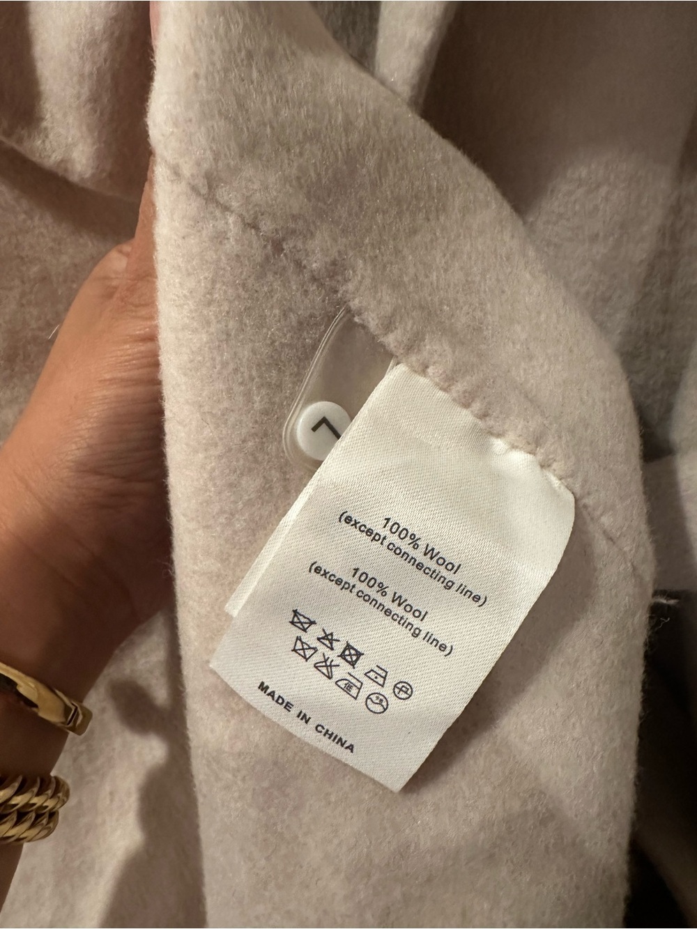 Wool Wrap Coat - Cream Beige - Picture 6 of 6